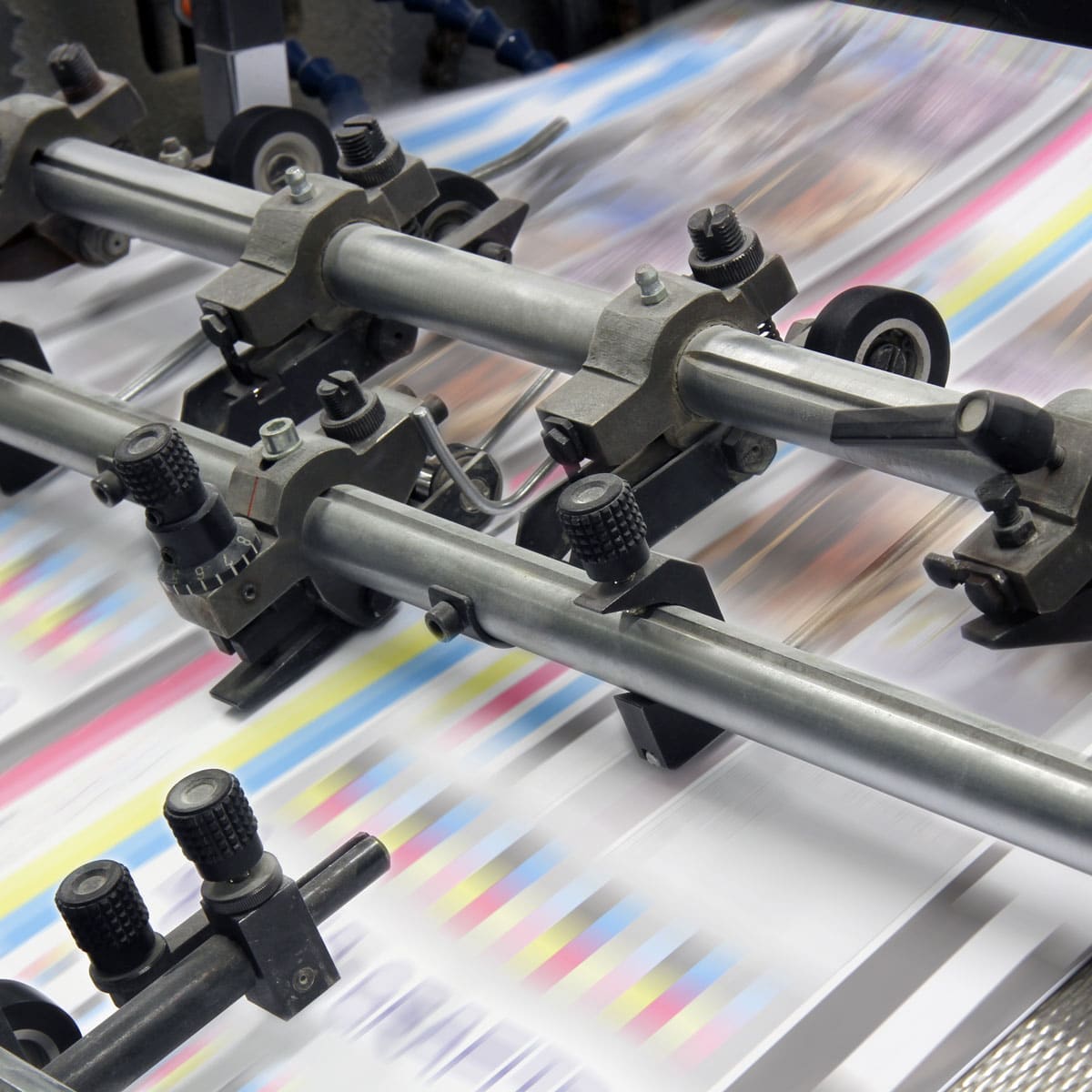 Commercial printer printing posters